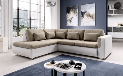 FURNIX Ecksofa Fiorenzo Sofa Schlaffunktion Sofakissen Couch L-Form MA 120-PS 03