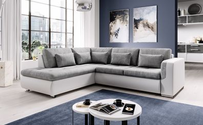 FURNIX Ecksofa Fiorenzo Sofa Schlaffunktion Sofakissen Couch L-Form MA 120-PS 06