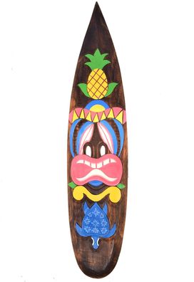Holzschild im Surfbrett Design mit Blumen und Schildkröte Motiv Surfboard Deko 