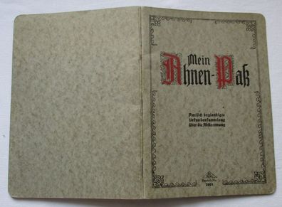 Mein Ahnen-Paß Rabenau 1941 Reimer Nachf. Kuhn RNK Verlag Berlin (135360)