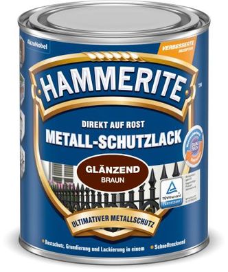 Hammerite Metall Schutzlack Glänzend Braun 250 ml Nr. 5087573