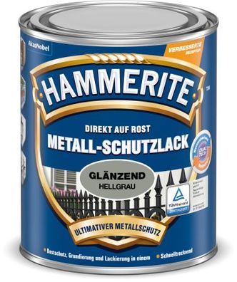 Hammerite Metall Schutzlack Glänzend Hellgrau 250 ml Nr. 5087581