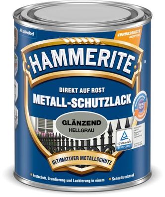 Hammerite Metall Schutzlack Glänzend Hellgrau 750 ml Nr. 5087582