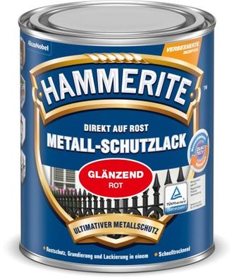 Hammerite Metall Schutzlack Glänzend ROT 250 ml Nr. 5087583