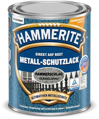 Hammerite Metall Schutzlack Hammerschlag dunkelgrau 250ml. Nr. 5087608