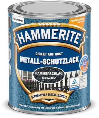 Hammerite Metall Schutzlack Hammerschlag Schwarz 2,5L Nr. 5087624