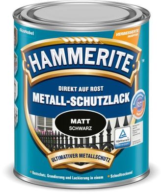 Hammerite Metall Schutzlack Matt Schwarz 250 ml Nr. 5134931