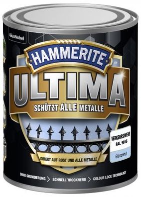 Hammerite Metallschutzlack ULTIMA glänzend Verkehrsweiß RAL 9016 750ml Nr. 5379725