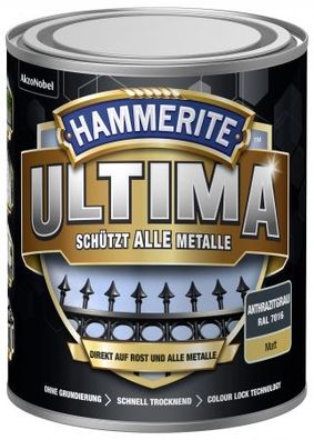 Hammerite Metallschutzlack ULTIMA matt Antrazitgrau RAL 7016 750ml Nr. 5379759