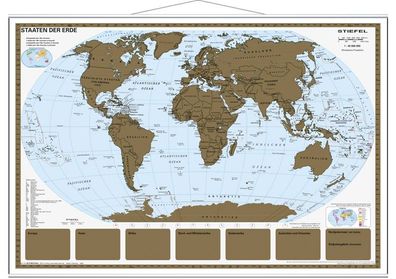 Rubbelkarte Staaten der Erde - Weltkarte scratch map, Stiefel Eurocart