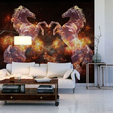 Muralo Selbstklebende Fototapeten XXL Pferde Kosmos Sterne 3D 3075