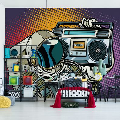 Muralo Selbstklebende Fototapeten XXL Für Jugend Astronaut Musik 3644