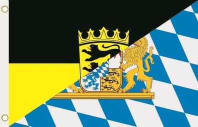 Fahne Flagge Baden-Württemberg-Bayern Hissflagge 90 x 150 cm