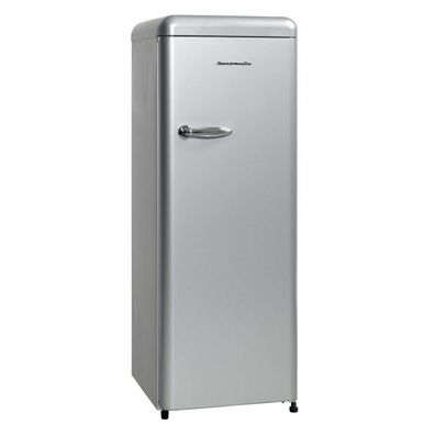 Retro-Kühlschrank Silber-Grau + Tiefkühlfach 229 Liter BxTxH 54,6 x 64,6 x 149,7