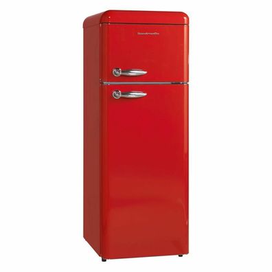 Retro-Kühlschrank Rot mit 172 Liter + Tiefkühlfach mit 39 Liter 149,7 cm Hoch