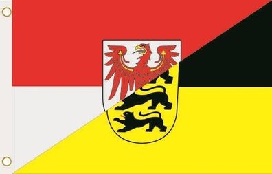 Fahne Flagge Brandenburg-Baden-Württemberg Hissflagge 90 x 150 cm