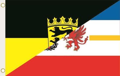 Fahne Flagge Baden-Württemberg-Mecklenburg-Vorpommern Hissflagge 90 x 150 cm