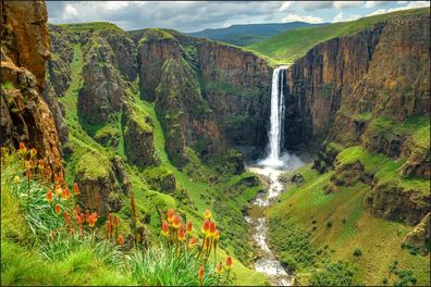 Muralo VLIES Fototapete Tapeten XXL Maletsunyane-Wasserfall, Lesotho 1286