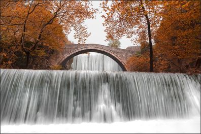 Muralo Selbstklebende Fototapeten XXL Wasserfall Herbst Natur 1287