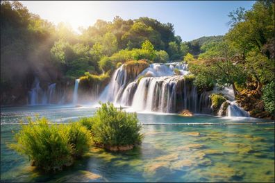 Muralo Selbstklebende Fototapeten XXL Wasserfall Kroatien Natur 1293