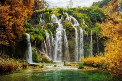 Muralo Selbstklebende Fototapeten XXL Wasserfall Kroatien Natur 1300
