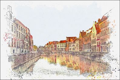 Muralo VLIES Fototapete Tapeten XXL Stadt Brügge, Belgien 1155