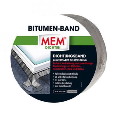 MEM Bitumen Band 10 cm x 10m Bitumen Dichtungsband Bleifarben Nr. 500483 Abdichtungsb