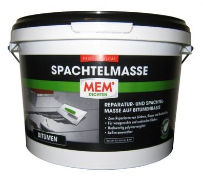 MEM Profi Spachtelmasse lmf Bitumen 4,0 kg Bitumenmasse, Reparaturmasse Nr. 500830 Bi