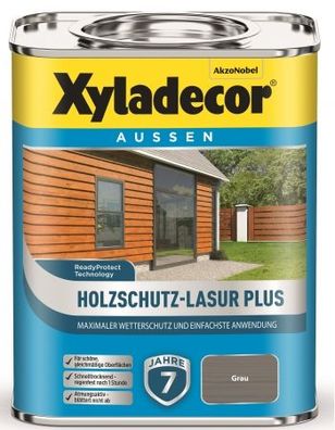 Xyladecor Holzschutz Lasur Plus GRAU 2,5 Liter Nr. 5362564 Dünnschichtlasur