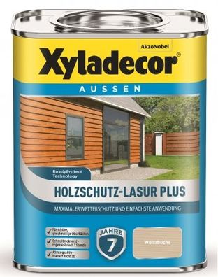 Xyladecor Holzschutz Lasur Plus WEIßBUCHE 2,5 Liter Nr. 5362561 Dünnschichtlasur