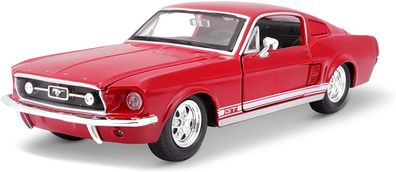 Maisto 31260 - Modellauto Ford Mustang GT '67 (rot, Maßstab 1:24) Auto Fahrzeug