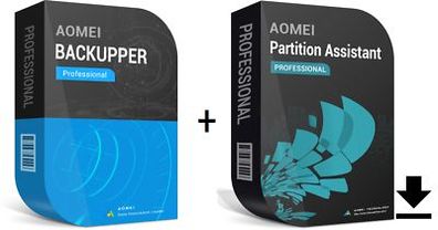AOMEI Backupper + Partition Assistant Professional|2 PCs|Lifetime Upgrades|eMail|ESD