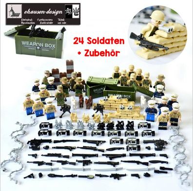 Armee 24 Soldaten Bausteine Marine SWAT Waffen Militär Army Cobi Cada LEGO kompatibel
