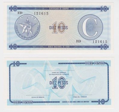 10 Pesos Banknoten Cuba Kuba Touristengeld kassenfrisch (153385)