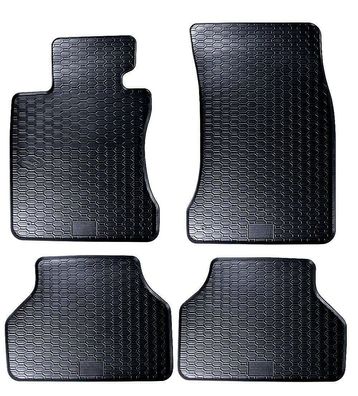 Ausverkauf Gummi- Fußmatten Gummi 4-tlg für BMW 5er E60 2003-2010 + 4x Clips