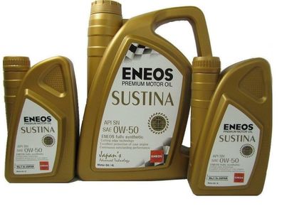 1L + 1L + 4L (6 Liter) ENEOS Sustina 0W-50 0W50 Motoröl Vollsynthetisch Öl