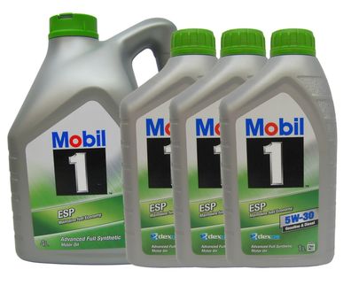 4L + 3x 1L (7 Liter) MOBIL 1 ESP dexos2 5W-30 Motoröl Benzin und Diesel