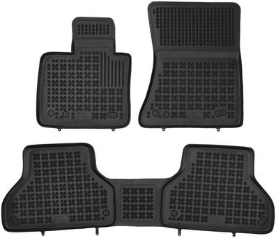 3-teilige schwarze Gummifußmatte für BMW X5 E70 06-13 X6 E71 08-14
