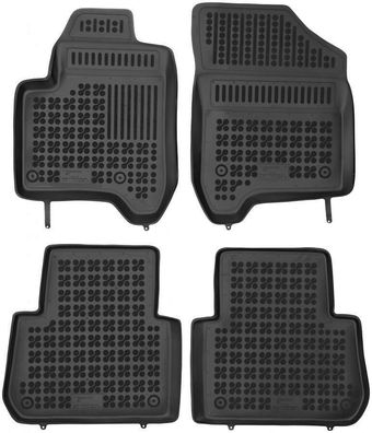 4-teilige schwarze Gummifußmatte für Citroen C3 Picasso Bj. 2009-2016