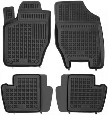 4-teilige schwarze Gummifußmatte für Citroen C4 I C4 II Peugeot 307