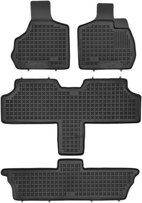 4-teilige schwarze Gummifußmatte für Chrysler Voyager IV 7 Sitze Bj. 2001-2007