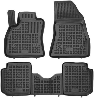 3-teilige schwarze Gummifußmatte für FIAT 500L/500L Trakking/500L Living