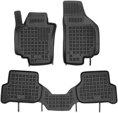 3-teilige schwarze Gummifußmatte für SEAT Altea XL Bj. 2006-2015