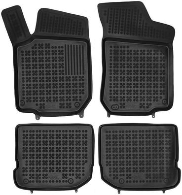 4-teilige schwarze Gummifußmatte passend für SEAT Leon I SKODA Octavia I VW Golf