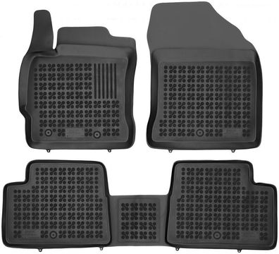 3-teilige schwarze Gummifußmatte für TOYOTA Auris II / Hybrid Bj. ab 2012