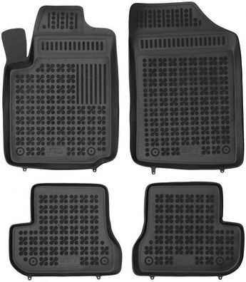 4-teilige schwarze Gummifußmatte für Citroen C2 Bj. 2003-2009
