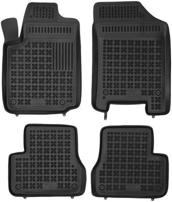 4-teilige schwarze Gummifußmatte für Citroen C3 Bj. 2002-2009