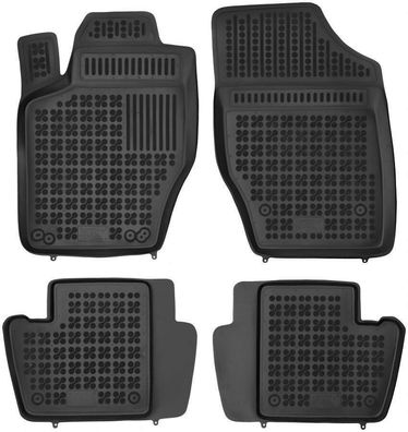 4-teilige schwarze Gummifußmatte für Citroen C4 I C4 II Peugeot 307