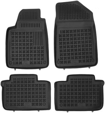 4-teilige schwarze Gummifußmatte für Citroen C6 Bj. 2005-2012