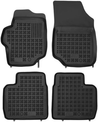 4-teilige schwarze Gummifußmatte für Citroen C-Elysee Peugeot 301 Bj. ab 2012
